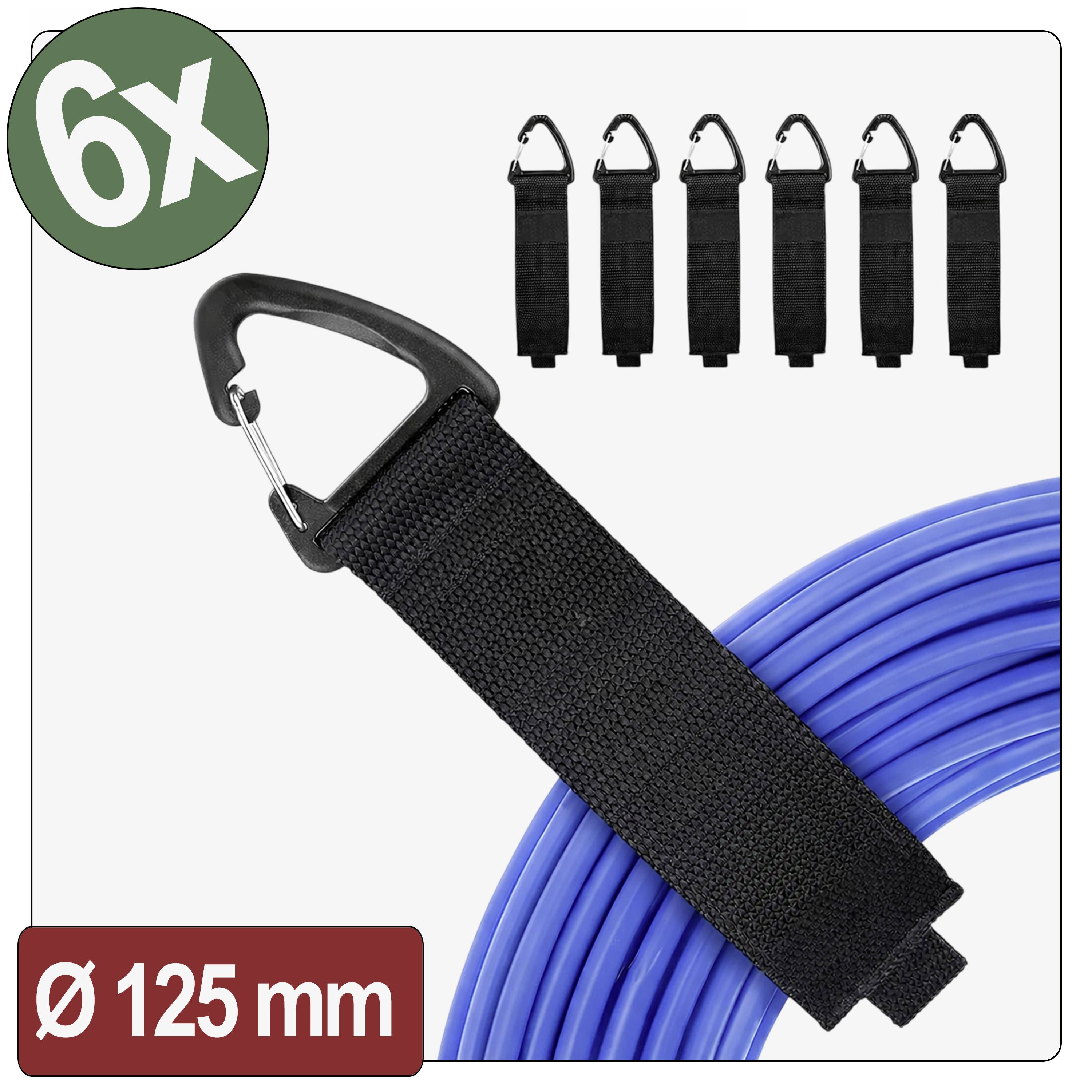 Quadrios 26CA800 Klittenbandriem (l x b) 390 mm x 38 mm Zwart 6 stuk(s)