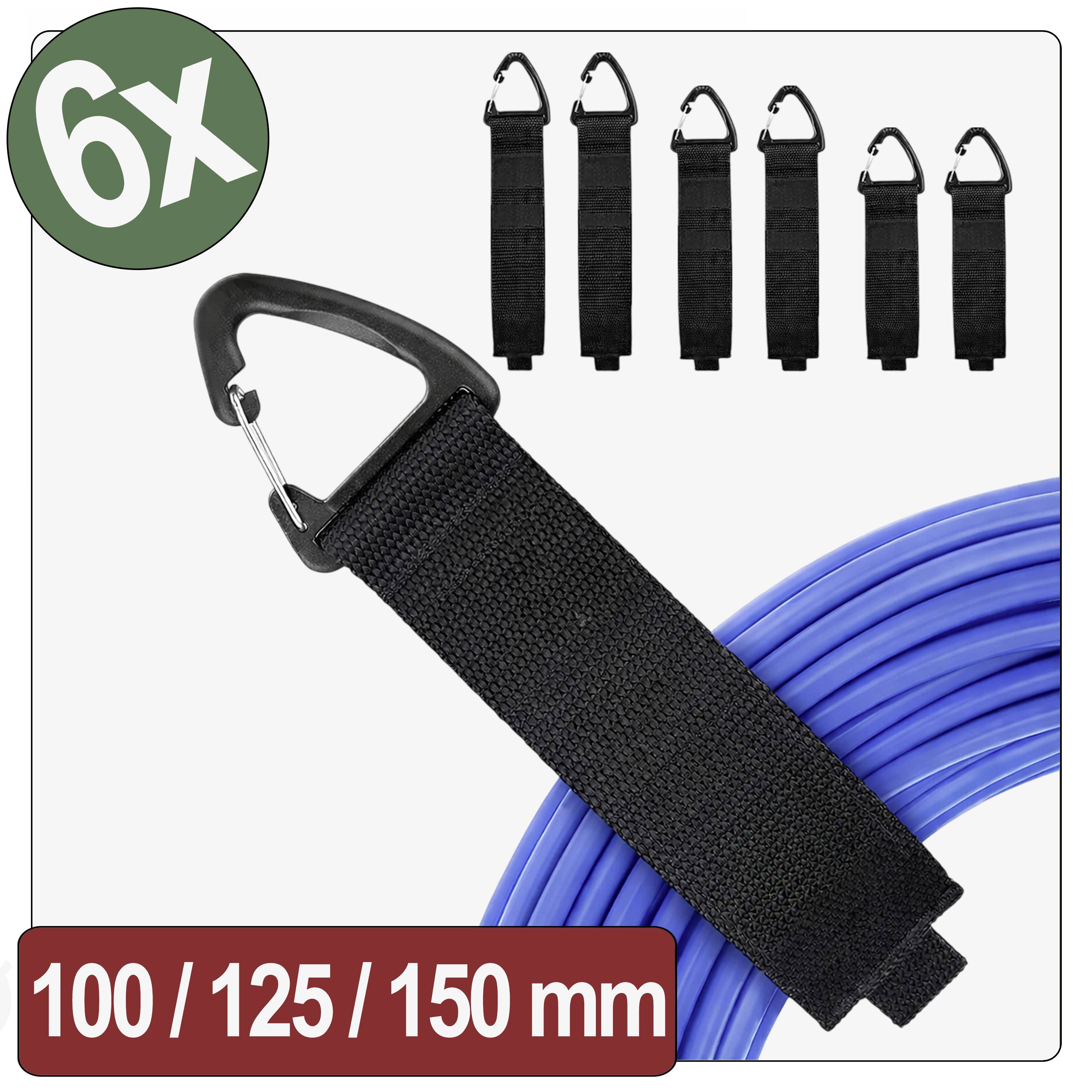 Quadrios 26CA802 Klittenbandriem (l x b) 330, 390, 480 mm, mm, mm x 38 mm Zwart 6 stuk(s)