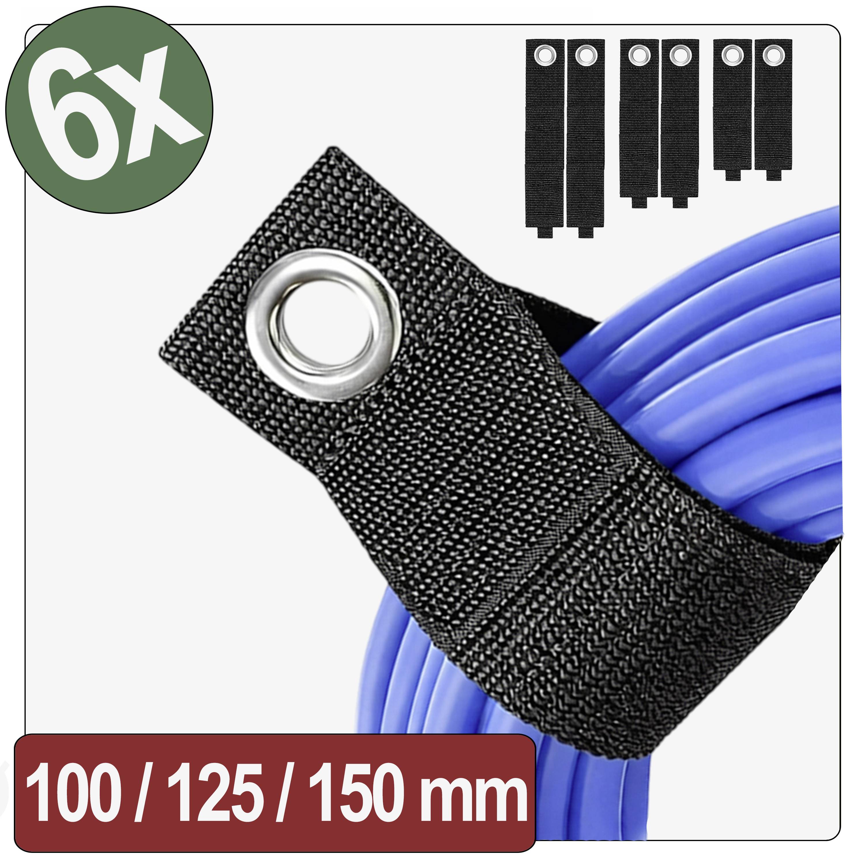 Quadrios 26CA806 Klittenbandriem (l x b) 320, 420, 470 mm, mm, mm x 50 mm Zwart 6 stuk(s)