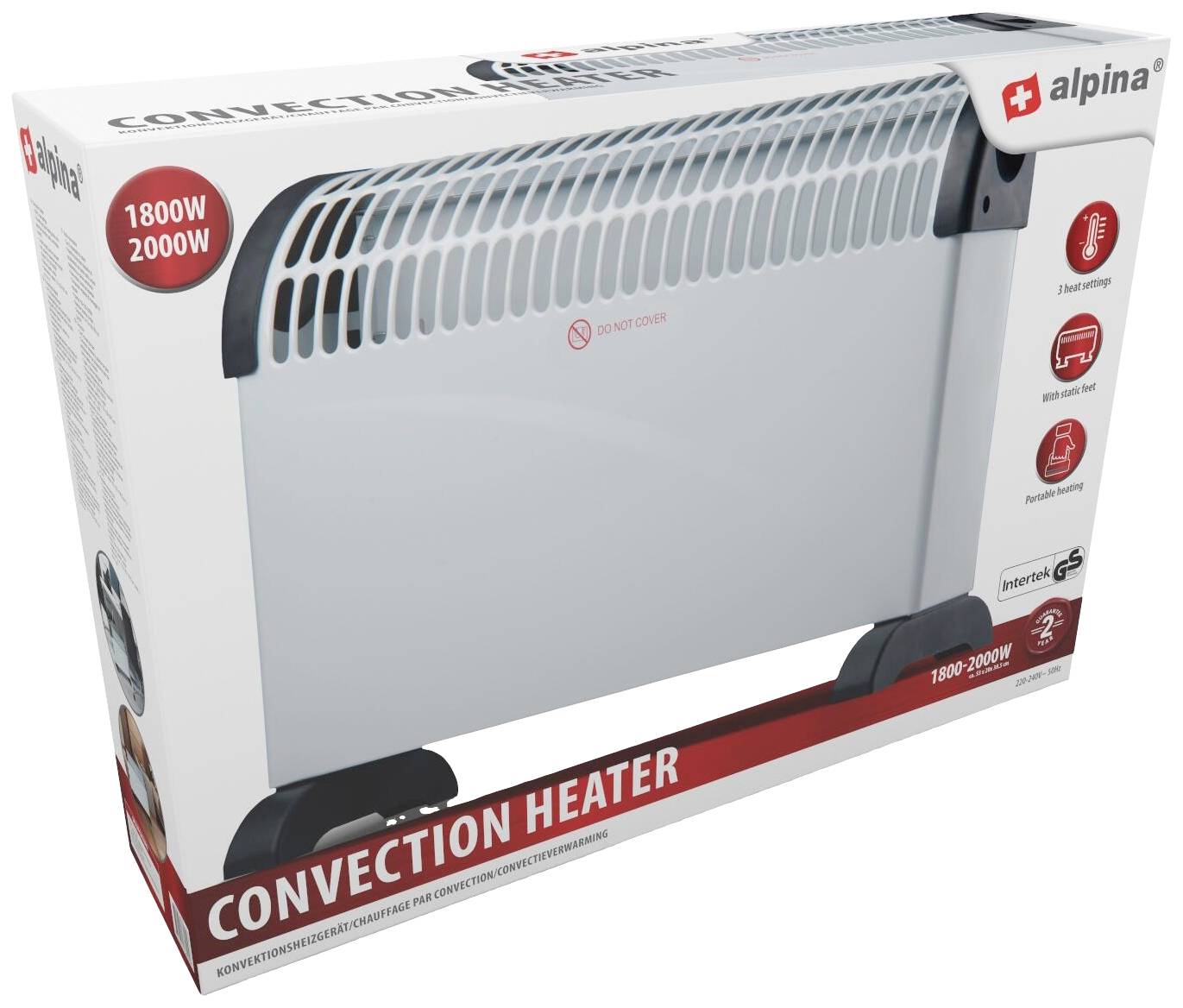 Alpina Switzerland Convector 750 W, 1250 W, 2000 W White | Conrad.com
