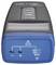 A handheld digital thermometer showing measurement ranges and connection slots on the front for different voltage inputs.