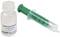 'Refill Solution 3 mol/l KCl' in a bottle next to a green syringe. Suitable for medical use and laboratory application.