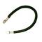 Black battery cable with two silver ring terminals at the ends, suitable for automotive or electrical applications.
