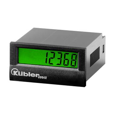 Black Kubler digital panel meter with green display showing 12368, used for counting or measurement.<br>