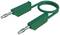 A green measurement lead cable with banana plugs at each end, commonly used for electrical testing and measurements.
