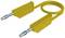 Yellow cable with two banana plugs at the ends. 'Made in Germany' text visible on the plugs. Electronic accessory.