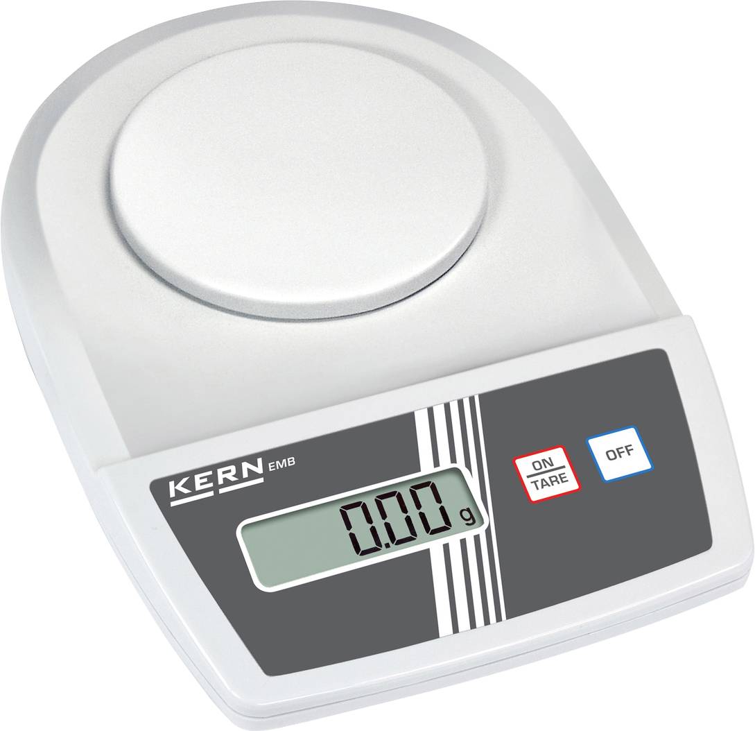 Kern EMB 600-2 Letter scales Weight range 0.6 kg Readability 0.01 g battery-powered, mains-powered (optional) White