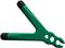 Green plastic pliers with two arms and rubberised ends, suitable for holding or removing objects.