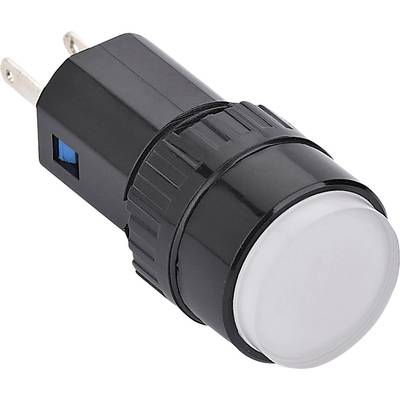 Black, round electrical adaptor plug with two metal pins, suitable for connection to a power socket.