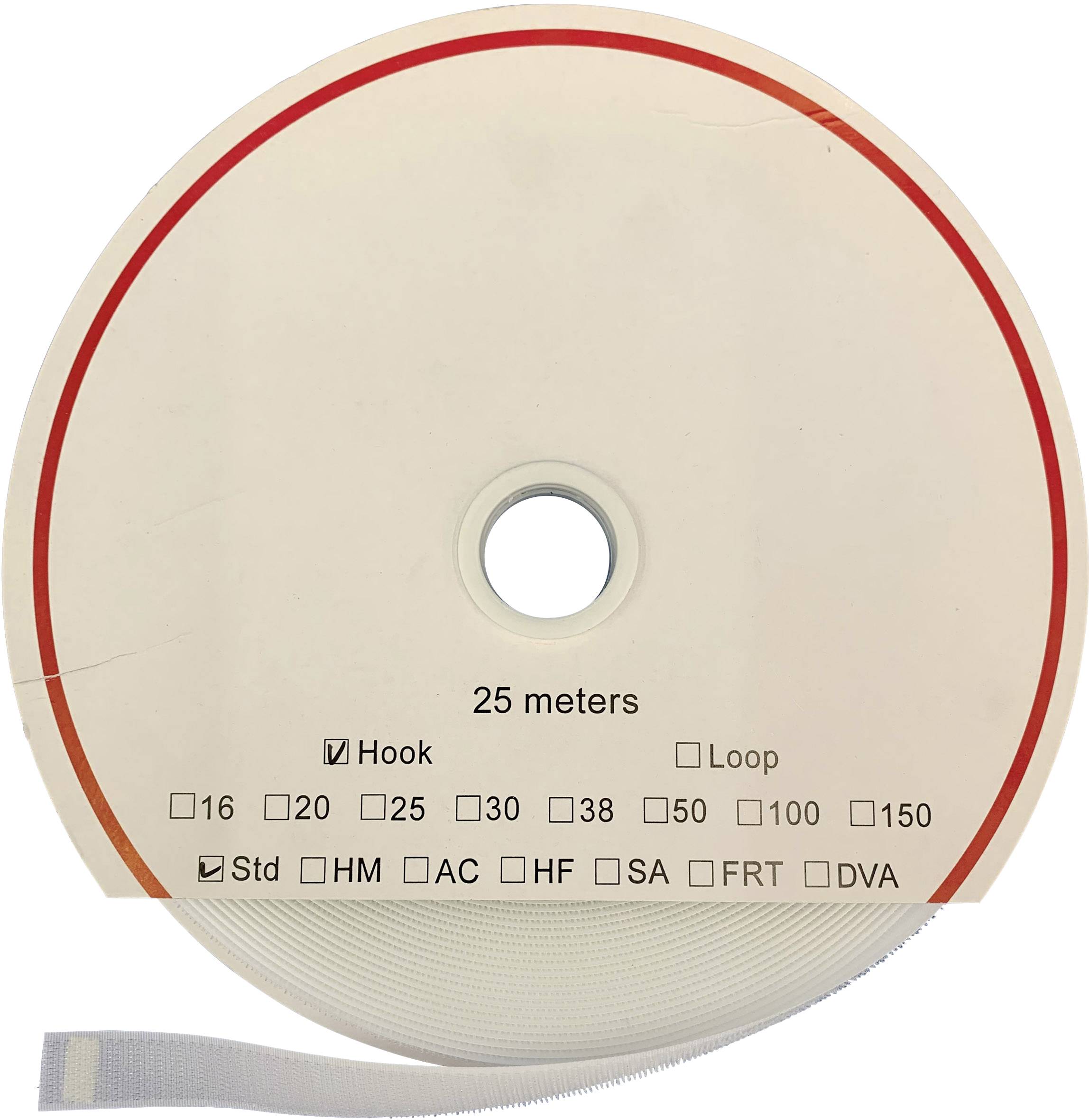 FASTECH® T0102500000325 Hook-and-loop tape stick-on (hot melt adhesive) Loop pad (L x W) 25000 mm x 25 mm White 25 m