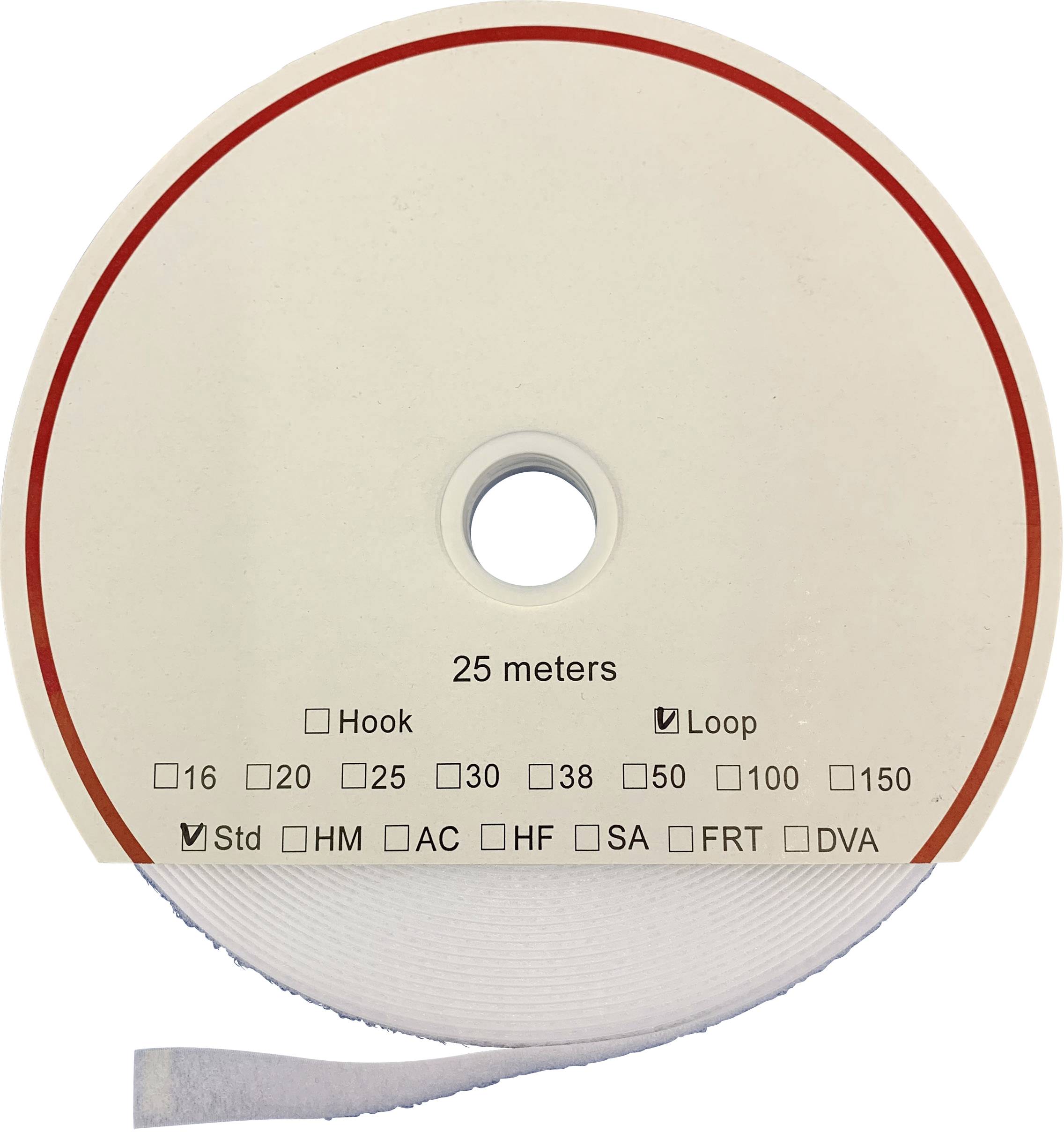 FASTECH® T0202000000325 Hook-and-loop tape stick-on (hot melt adhesive) Hook pad (L x W) 25000 mm x 20 mm White 25 m