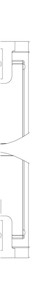 Two vertical, side-by-side technical drawings of door jambs, showing cross-sectional views of door frames with detailed components.
