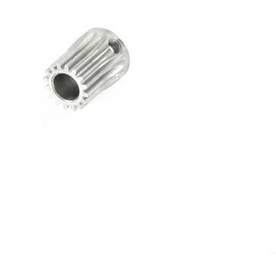 A small, silver cogwheel with multiple teeth, positioned diagonally from top left to bottom right.