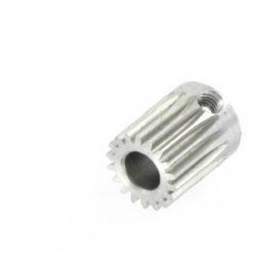 A single silver gear wheel with long, slender teeth, set against a white background.