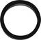 A black circular ring on a white background.