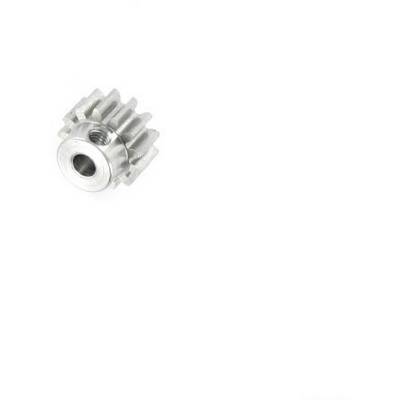 A single silver gear wheel with a central hole lies on a white background.