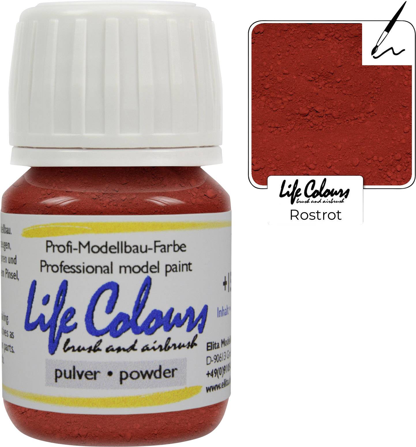 Image of Elita LC030252 Model train powder paint Rust red 30 ml