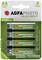 Four AA batteries by AGFAPHOTO, labelled 'Value Energy', 2300 mAh, rechargeable up to 1000 times, in green packaging.