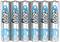 Six AA batteries placed side by side, labelled "800 mAh" and "max e", suitable for rechargeable devices.
