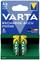Two Varta AA rechargeable batteries in packaging labelled 'Recharge Accu Phone', suitable for rechargeable applications.