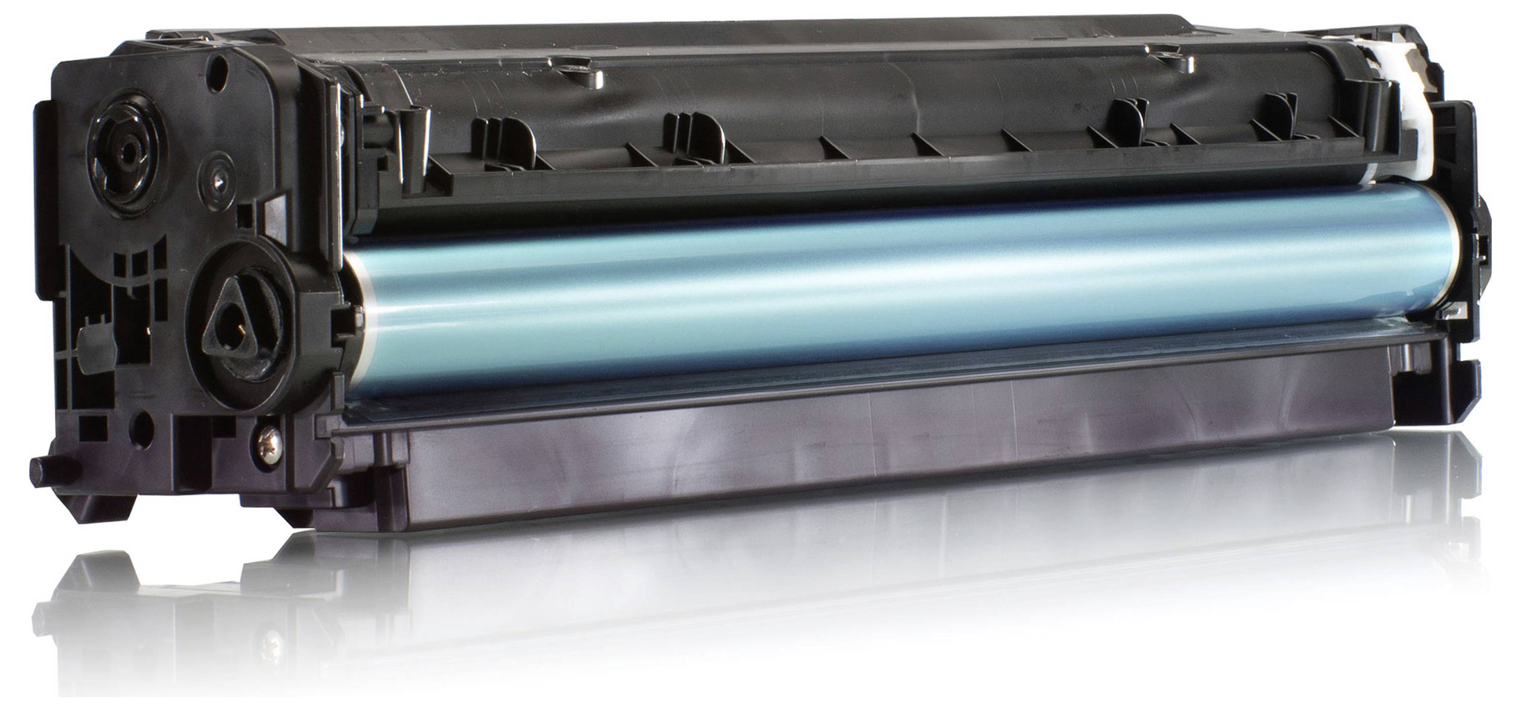 Black and blue printer toner cartridge on a white background, shown in product view.<br>