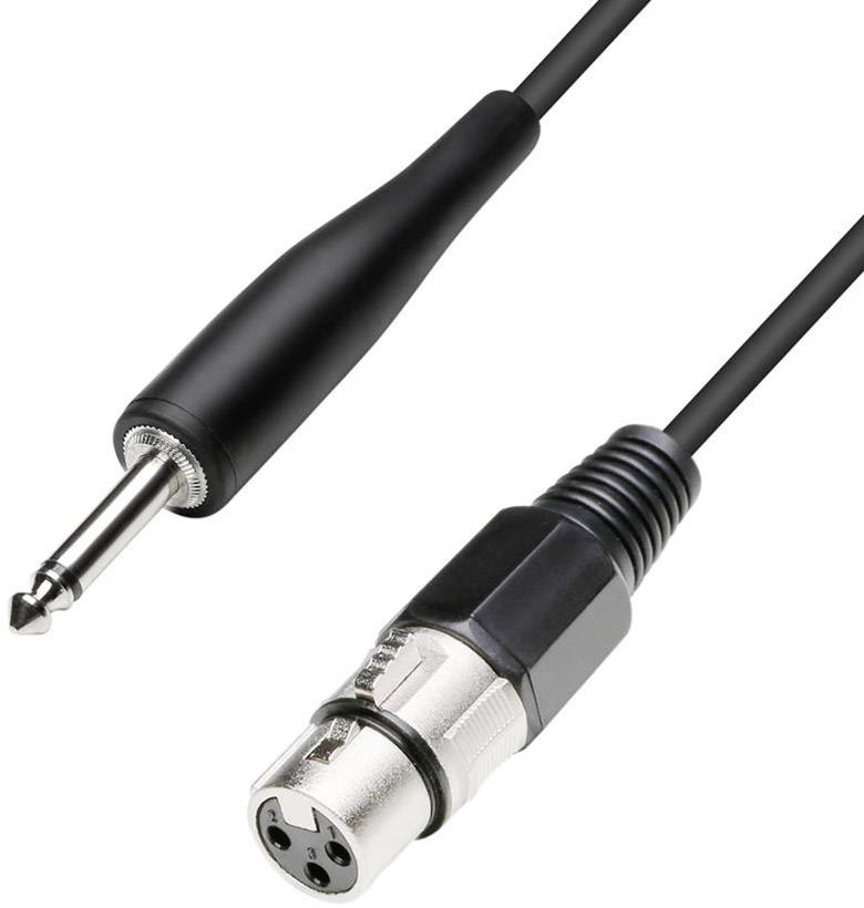 Paccs XLR Cable [1x XLR socket - 1x Jack plug 6.35 mm] 5.00 m Black-0