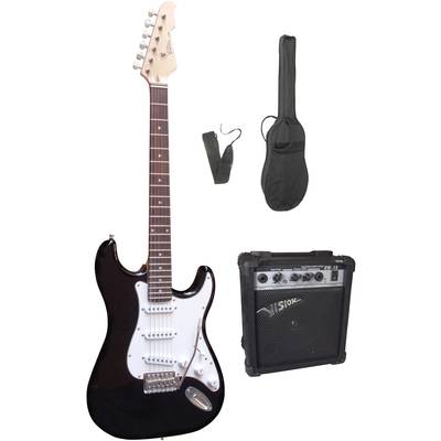 MSA Musikinstrumente 301750 Electric guitar kit  Black incl. gig bag, incl. amplifier