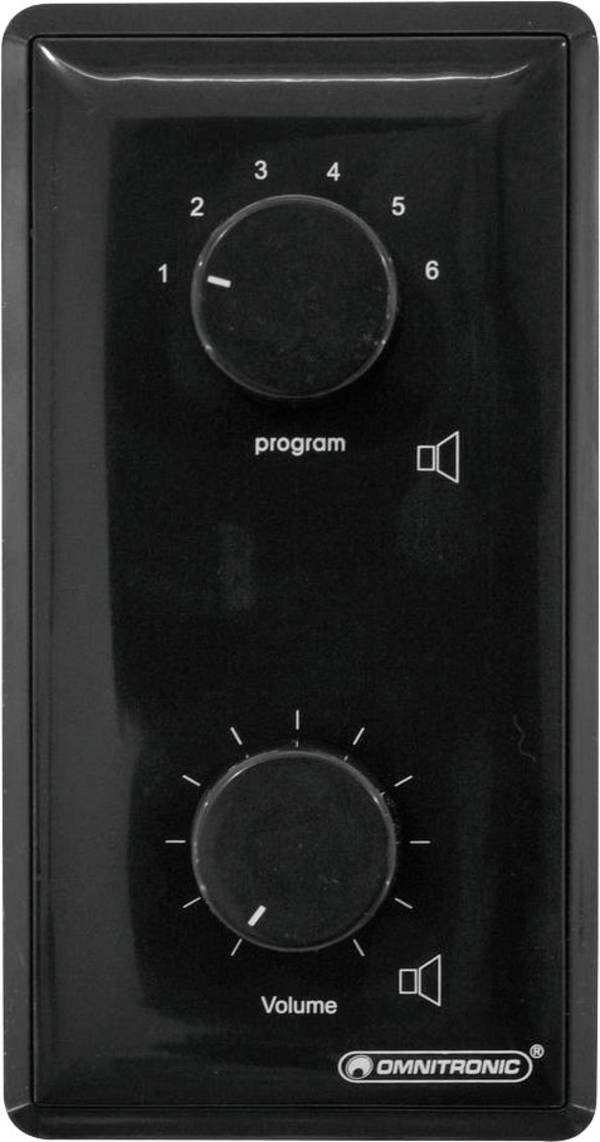 Omnitronic 80711088 Recess-mount PA program selector Black