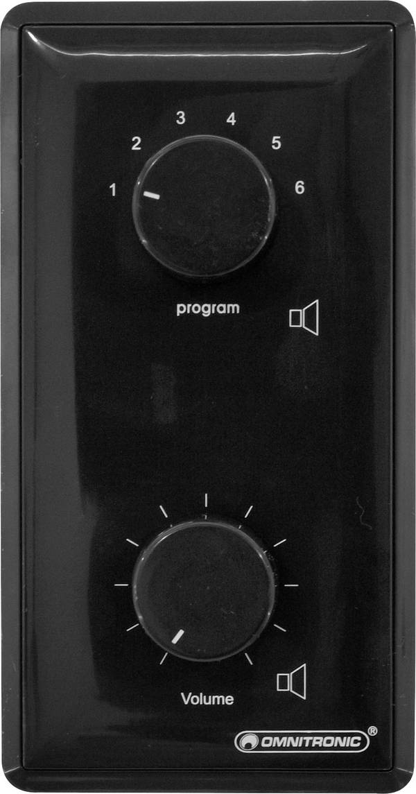 Omnitronic 80711090 Recess-mount PA program selector Black