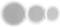 'Three round, white speakers in different sizes, side by side on a white background.'