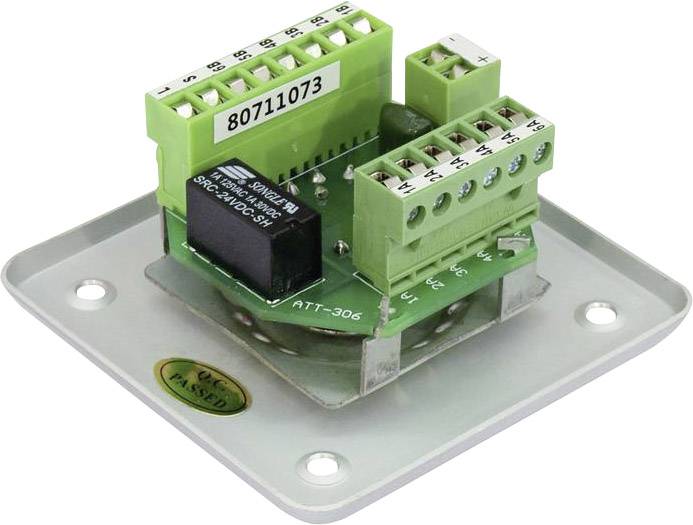 A green electronic module with multiple connectors mounted on a silver base, with the number '80711073' printed on its surface.
