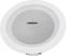 Round ceiling speaker by Omnitronic, white, with central logo, suitable for integration into suspended ceilings.