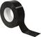 Black electrical tape on a roll with a partially unrolled strip.