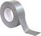 A roll of silver duct tape with a slightly unrolled end, suitable for versatile repairs and fixing tasks.