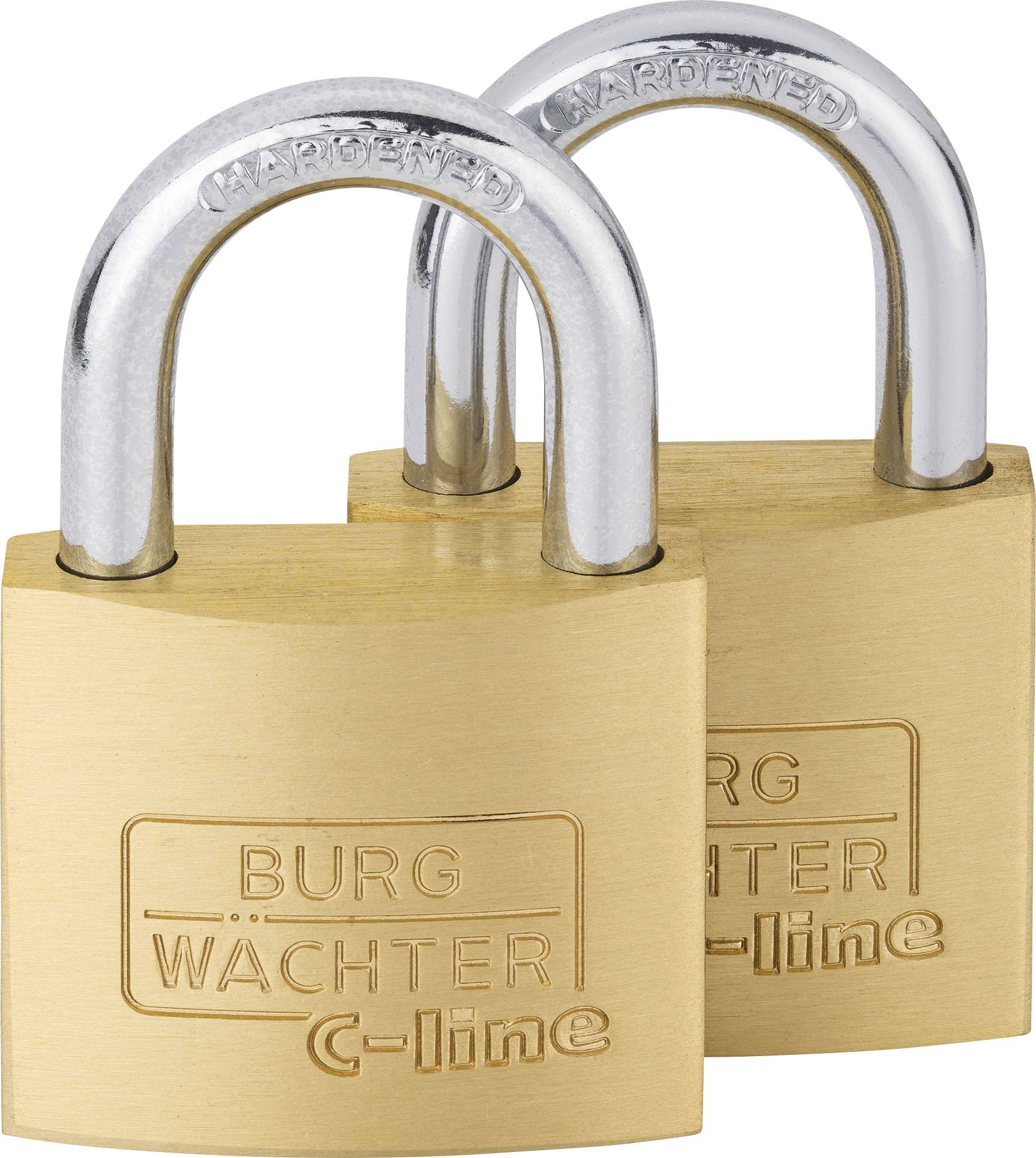 Burg Waechter 2er Set Quadro 222 40 SB Padlock keyed-alike Brass Key