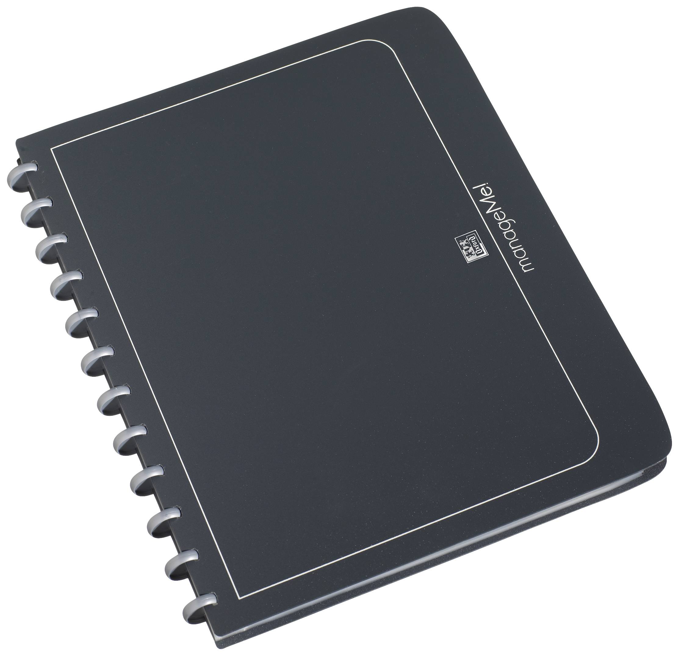 Black spiral-bound notebook by 'monograph' placed on a white background.