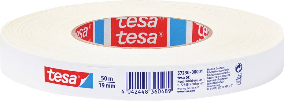 tesa 57230-00001-02 Cloth tape White (L x W) 50 m x 19 mm 1 pc(s)