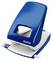 Blue Leitz hole punch, open on a white background. Used for punching holes in paper for ring binders.