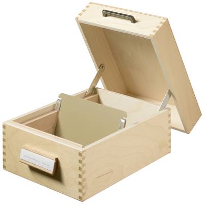 HAN  506 Card index box Natural wood No. of cards (max.): 900 cards  A6 landscape incl. metal prop, retractable lid with