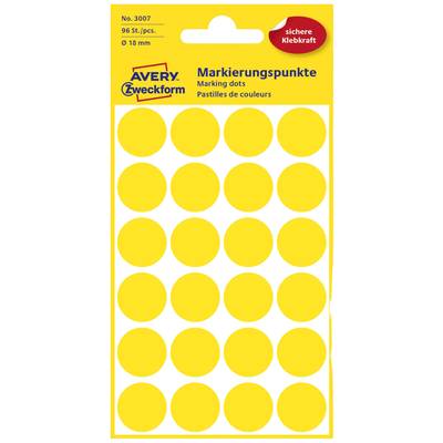 Buy Avery-Zweckform 3007 Labels Ø 18 mm Paper Yellow 96 pc(s) Permanent Sticky  dots