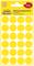 Yellow marker dots on an Avery Zweckform sheet with 96 pieces, diameter 18 mm; for organisation and labelling.