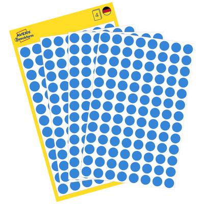 Avery-Zweckform 3011 Labels Ø 8 mm Paper Blue 416 pc(s) Permanent adhesive Sticky dots