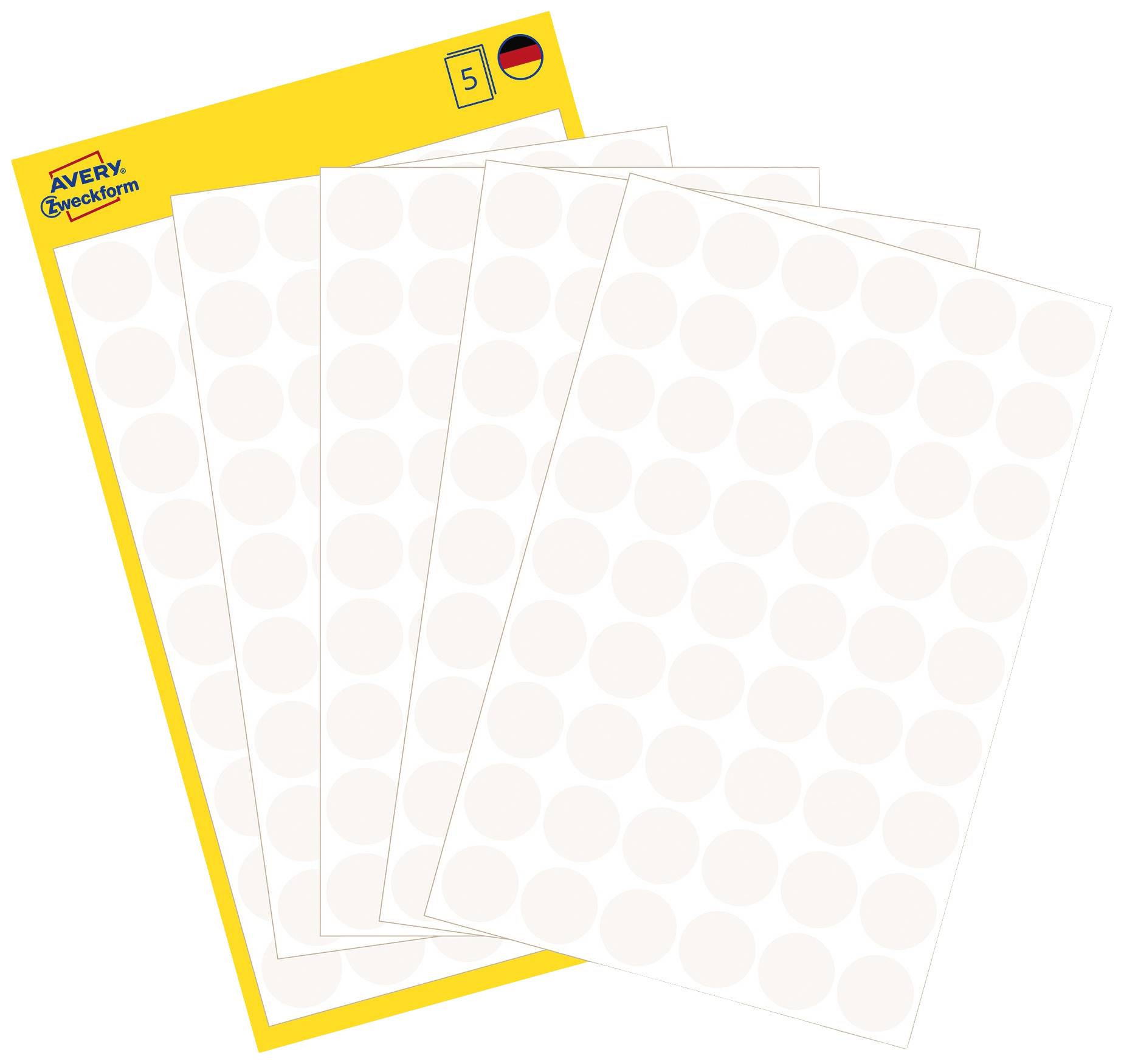 Avery-Zweckform 3145 Labels Ø 12 mm Paper White 270 pc(s) Permanent adhesive Sticky dots