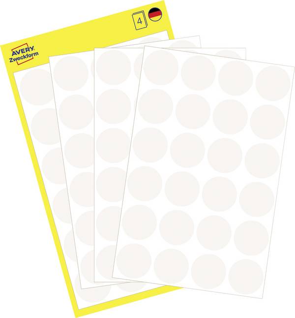 Avery-Zweckform 3170 Labels Ø 18 mm Paper White 96 pc(s) Permanent adhesive Sticky dots