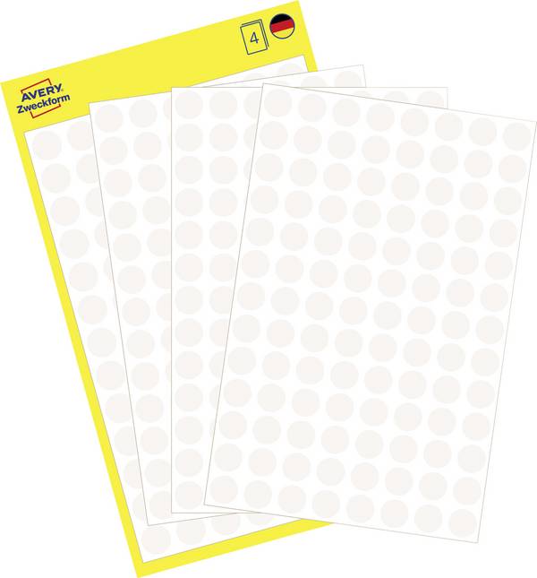 Avery-Zweckform 3175 Labels Ø 8 mm Paper White 416 pc(s) Permanent adhesive Sticky dots
