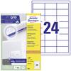 Avery-Zweckform 3658 All-purpose labels 64.6 x 33.8 mm Paper White 2400 pc(s) Permanent adhesive Inkjet printer, Laser printer, Laser, colour, Copier, Colour copier, Manual labeling