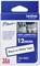 Brother P-touch Label Tape Cartridge, 12 mm, black on white, non-laminated, 8 m long. Packaging shows pens in cups.
