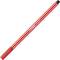 Red felt-tip pen with a black cap, marked with 'STABILO Pen 68'. Perfect for drawing and writing.