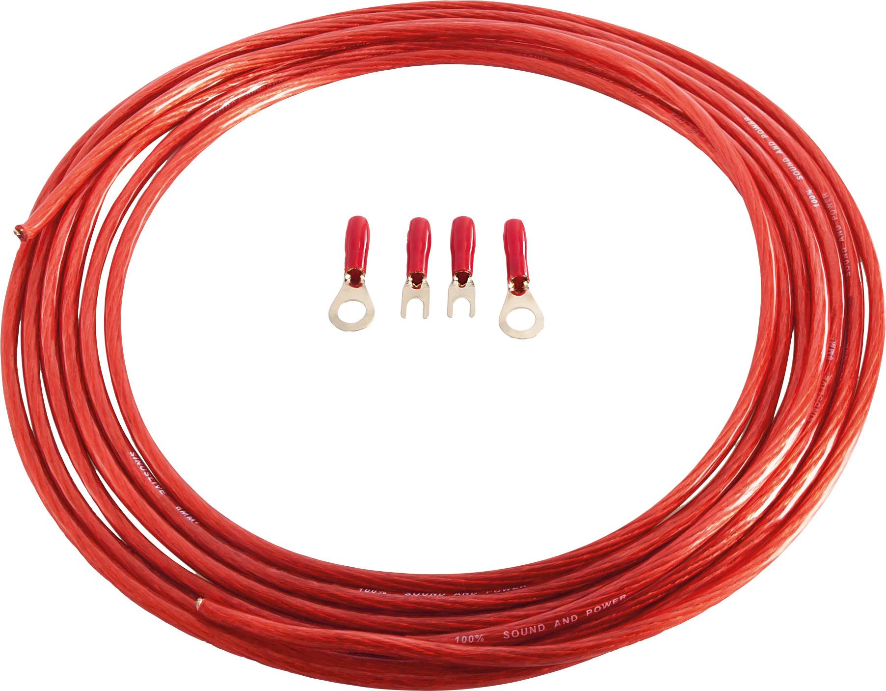 Sinuslive Car stereo power cable set 6 mm² gold-plated