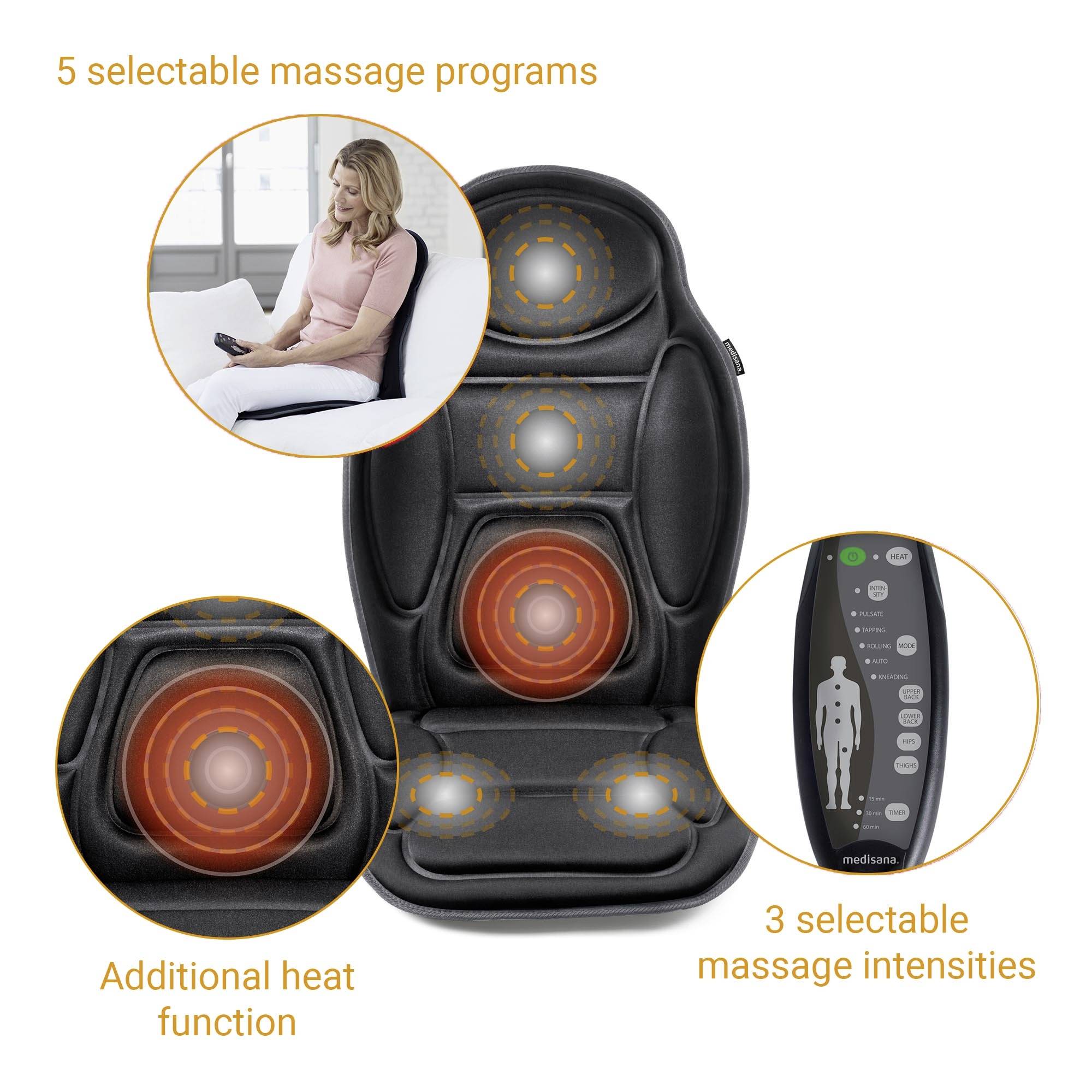 Medisana MCH Massage cushion 9.6 W Black-11